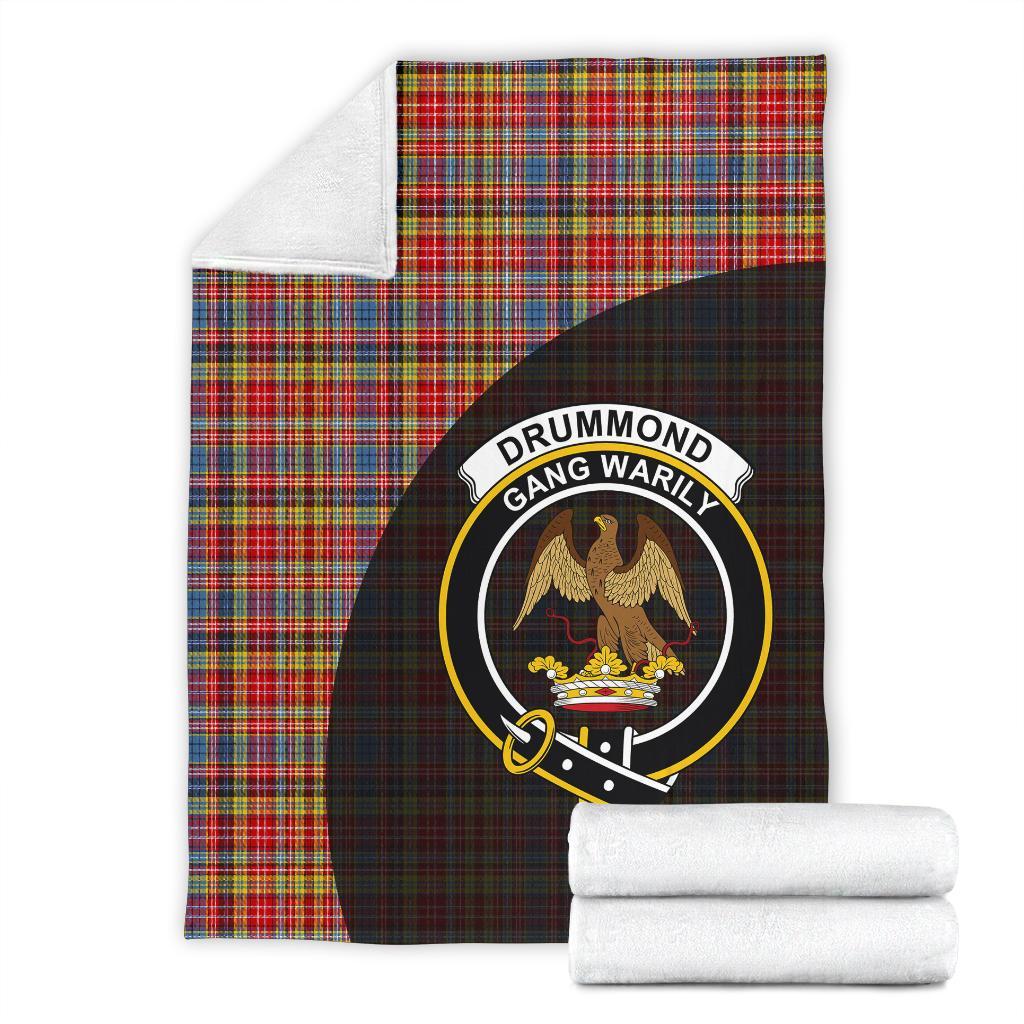 Clan Drummond of Strathallan Tartan Crest Blanket Wave Style FH88 Clan Hall Tartan Today   