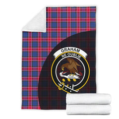 Clan Graham of Menteith Red Tartan Crest Blanket Wave Style QO94 Clan Graham Tartan Today   