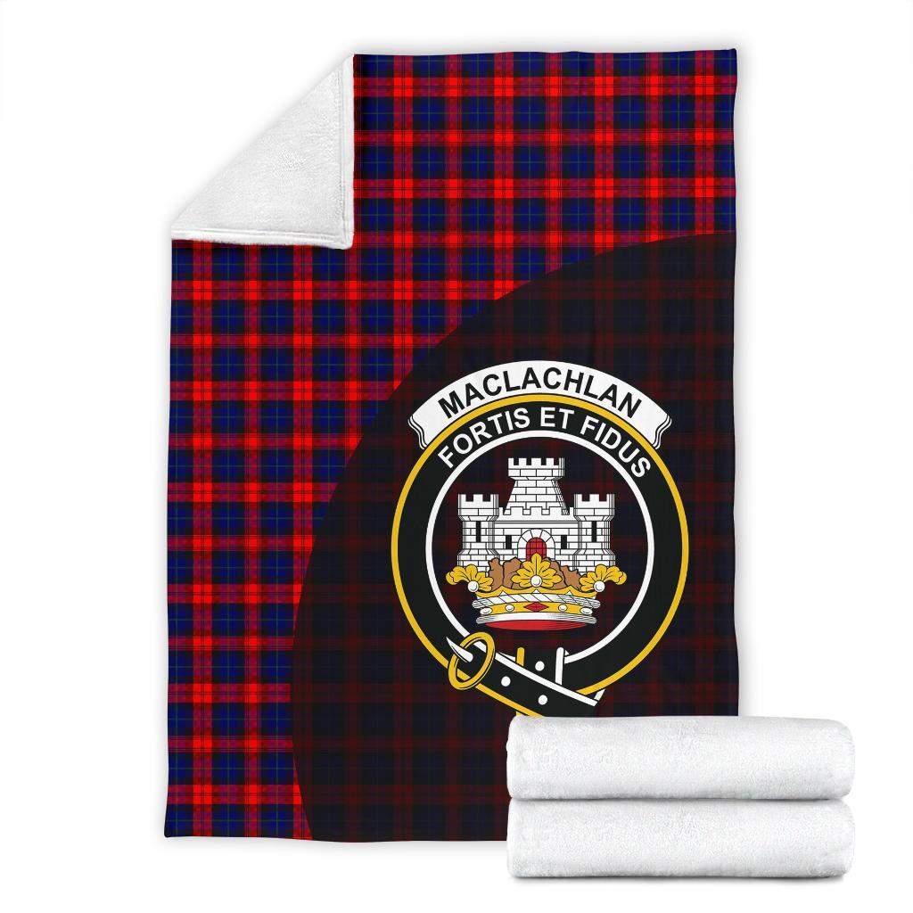 Clan MacLachlan Modern Tartan Crest Blanket Wave Style ZM18 Clan Hall Tartan Today   