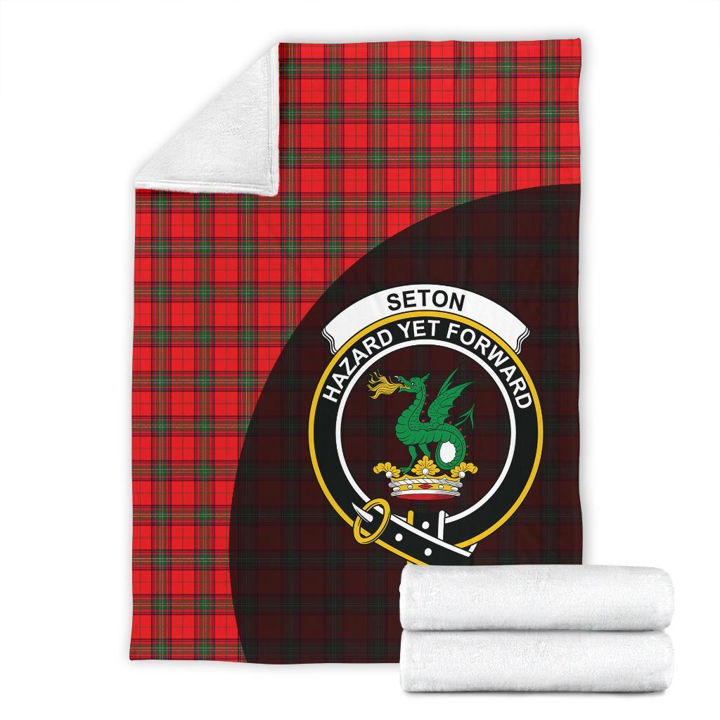 Clan Seton Modern Tartan Crest Blanket Wave Style RS63 Clan Seton Tartan Today   