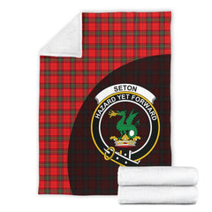 Clan Seton Modern Tartan Crest Blanket Wave Style RS63 Clan Seton Tartan Today   