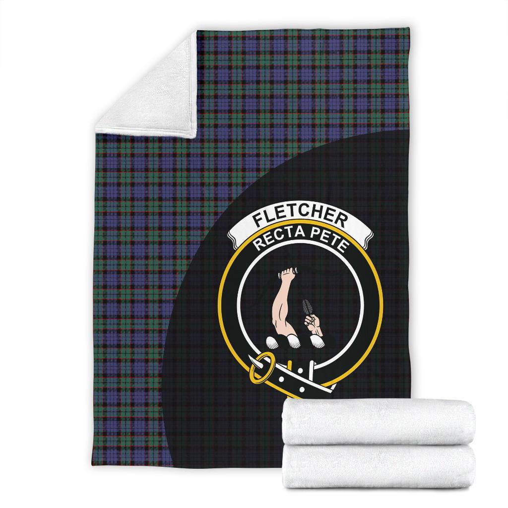 Clan Fletcher Modern Tartan Crest Blanket Wave Style WF82 Clan Fletcher Tartan Today   