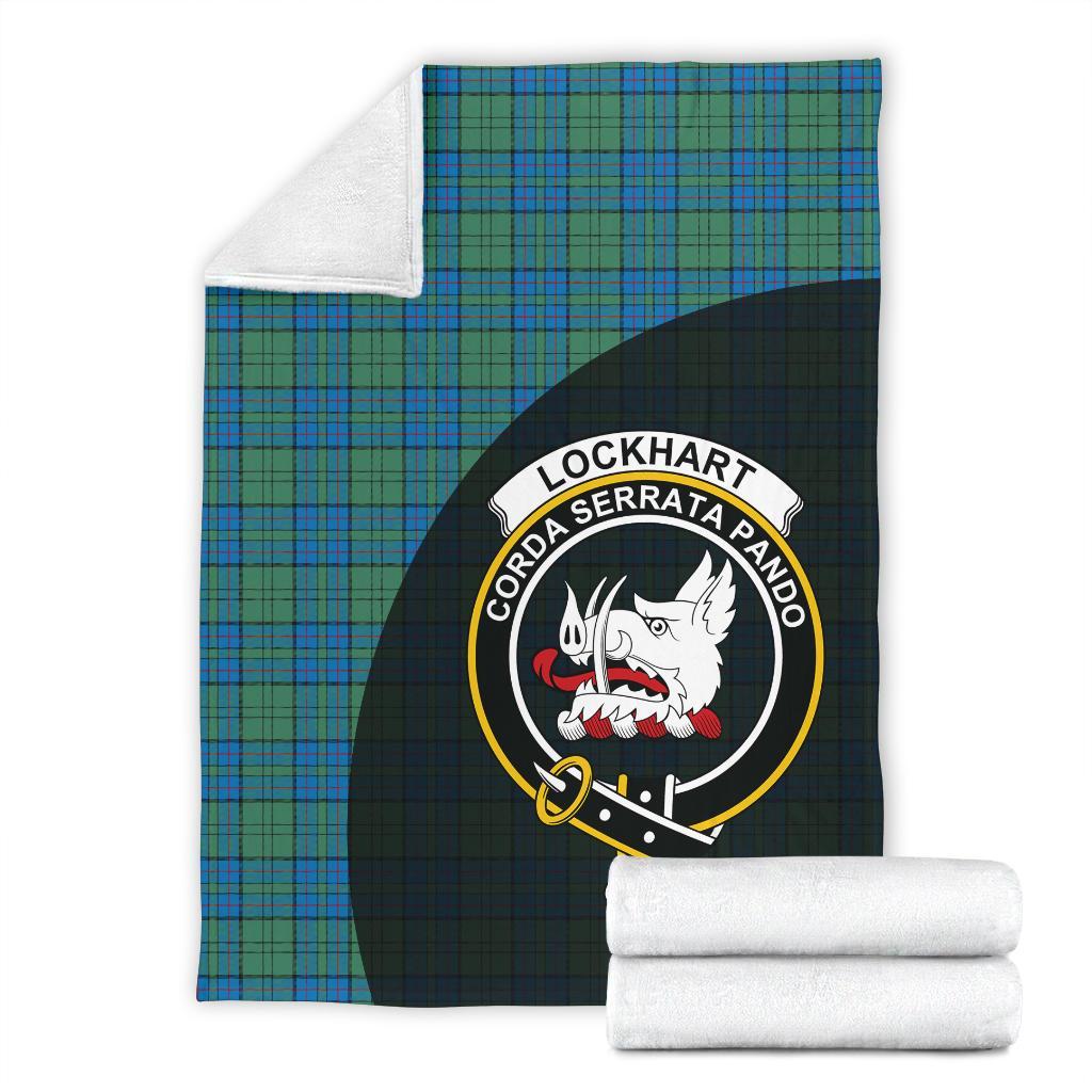 Clan Lockhart Tartan Crest Blanket Wave Style PN80 Clan Lockhart Tartan Today   