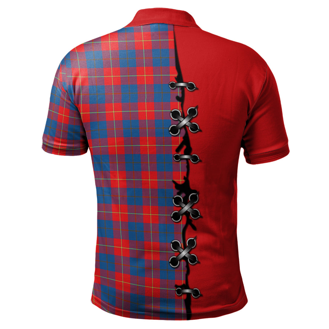 Clan Galloway Red Tartan Polo Shirt - Lion Rampant And Celtic Thistle Style YJ25 Galloway Red Tartan Tartan Polo   