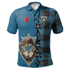 Clan Garden Tartan Polo Shirt - Lion Rampant And Celtic Thistle Style JO62 Garden Tartan Tartan Polo   