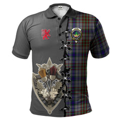 Clan Gayre Hunting Tartan Polo Shirt - Lion Rampant And Celtic Thistle Style XP16 Gayre Hunting Tartan Tartan Polo   