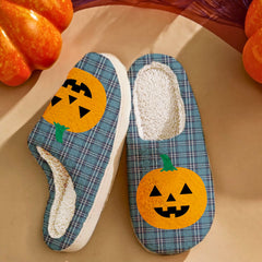 Clan Earl of St Andrews Tartan Halloween Pumpkin Slippers, Fluffy Spooky Slippers TB55 Earl of St Andrews Tartan Tartan Halloween   