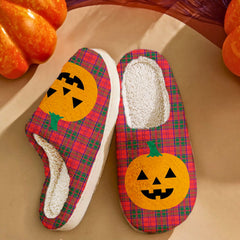 Clan Drummond Modern Tartan Halloween Pumpkin Slippers, Fluffy Spooky Slippers KO39 Drummond Modern Tartan Tartan Halloween   