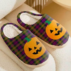 Clan MacDonnell of Glengarry Modern Tartan Halloween Pumpkin Slippers, Fluffy Spooky Slippers VY53 MacDonnell of Glengarry Modern Tartan Tartan Halloween   