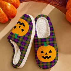 Clan MacDonnell of Glengarry Modern Tartan Halloween Pumpkin Slippers, Fluffy Spooky Slippers VY53 MacDonnell of Glengarry Modern Tartan Tartan Halloween   