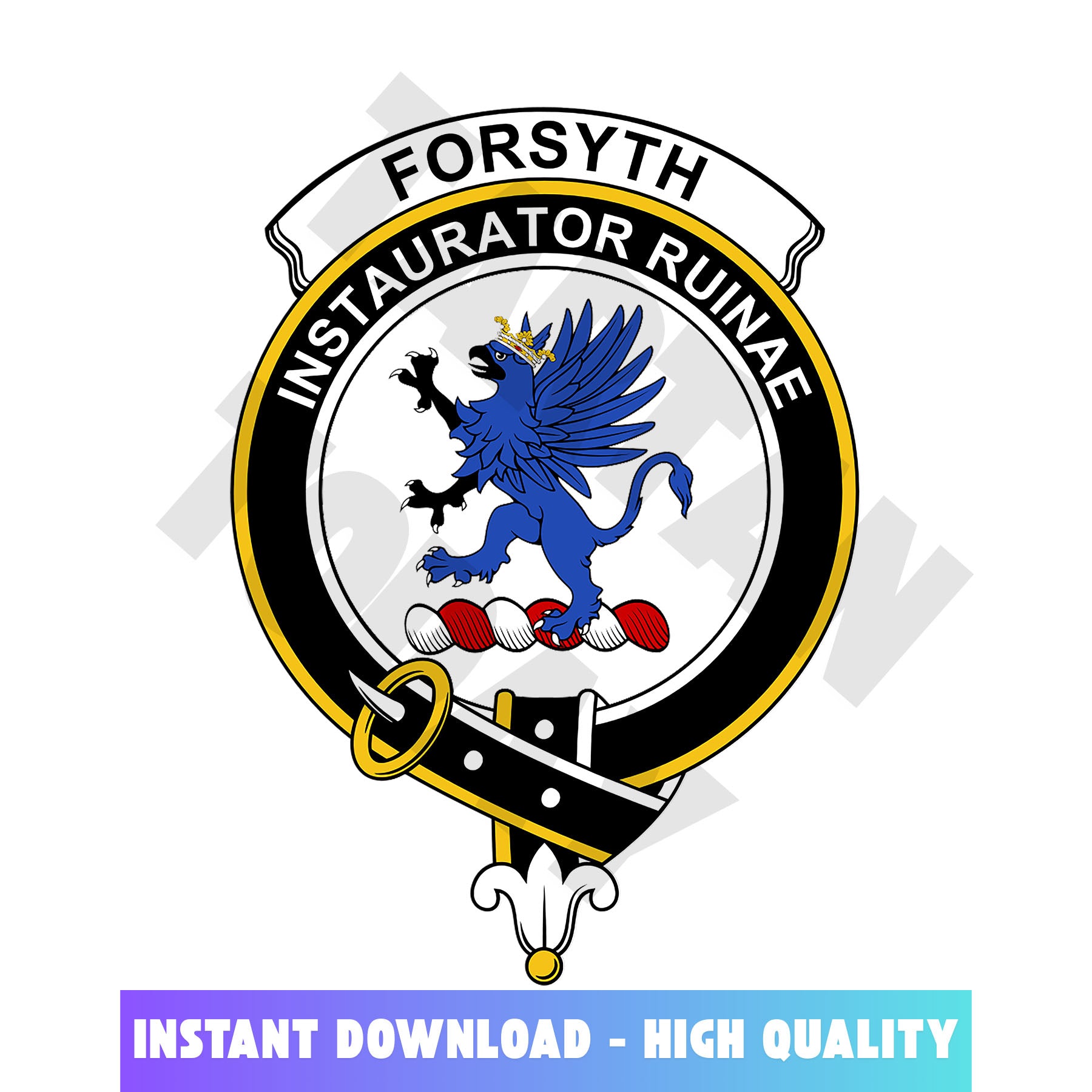 Clan Forsyth Tartan Crest, Badges, Heraldry, Clans, Family Scotland PNG, Digital ClipArt High Quality RP76 Forsyth Tartan Tartan Today