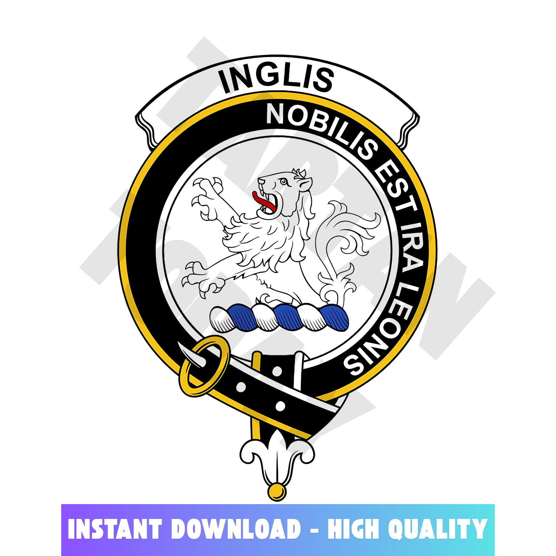 Clan Inglis Tartan Crest, Badges, Heraldry, Clans, Family Scotland PNG, Digital ClipArt High Quality SU76 Inglis Tartan Tartan Today