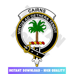 Clan Cairns Tartan Crest, Badges, Heraldry, Clans, Family Scotland PNG, Digital ClipArt High Quality ZN66 Cairns Tartan Tartan Today