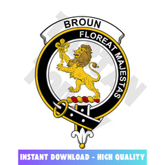 Clan Broun Tartan Crest, Badges, Heraldry, Clans, Family Scotland PNG, Digital ClipArt High Quality VN32 Broun Tartan Tartan Today