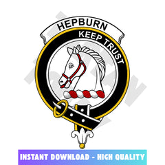 Clan Hepburn Tartan Crest, Badges, Heraldry, Clans, Family Scotland PNG, Digital ClipArt High Quality DK62 Hepburn Tartan Tartan Today