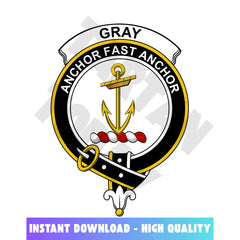 Clan Gray Tartan Crest, Badges, Heraldry, Clans, Family Scotland PNG, Digital ClipArt High Quality WG94 Gray Tartan Tartan Today