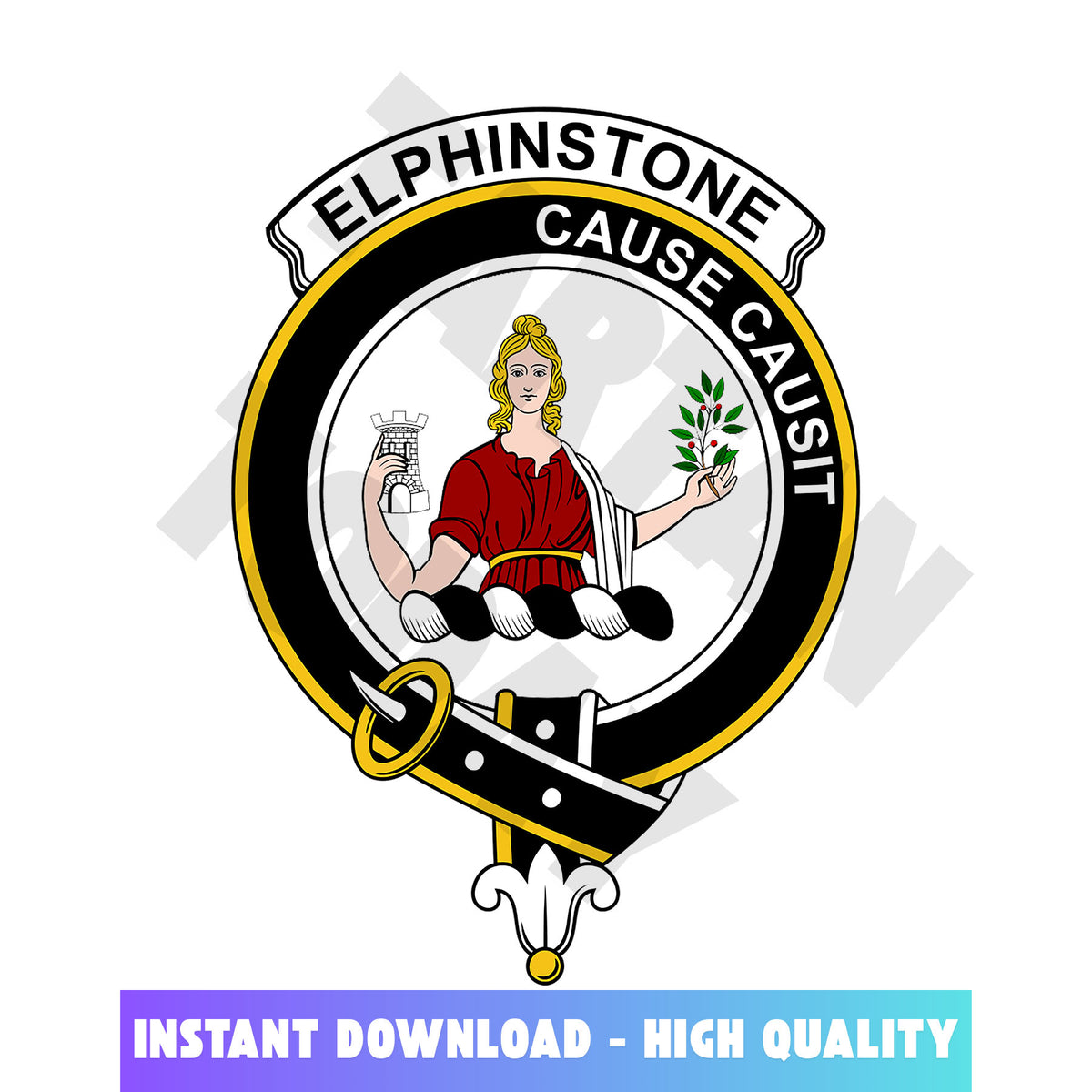 Clan Elphinstone Tartan Crest, Badges, Heraldry, Clans, Family Scotland PNG, Digital ClipArt High Quality QB99 Elphinstone Tartan Tartan Today