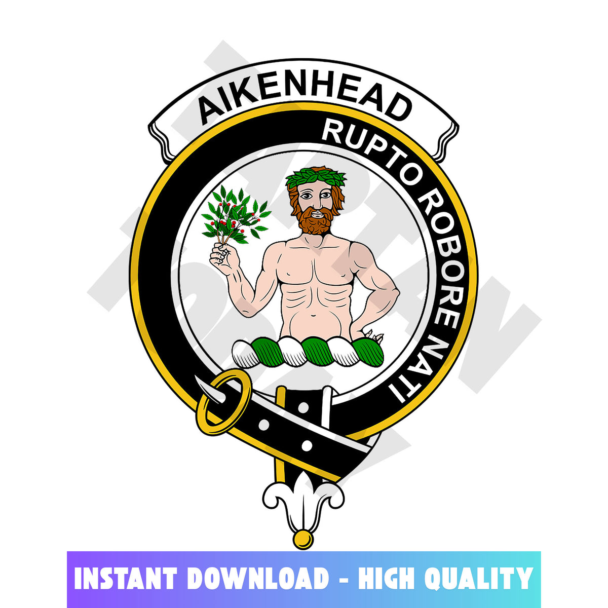 Clan Aikenhead Tartan Crest, Badges, Heraldry, Clans, Family Scotland PNG, Digital ClipArt High Quality EC77 Aikenhead Tartan Tartan Today