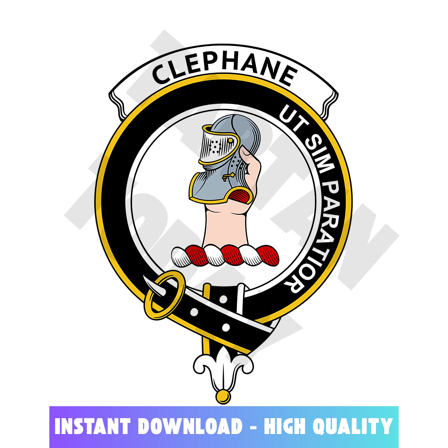 Clan Clephane (or Clephan) Tartan Crest, Badges, Heraldry, Clans, Family Scotland PNG, Digital ClipArt High Quality RQ80 Clephane (or Clephan) Tartan Tartan Today