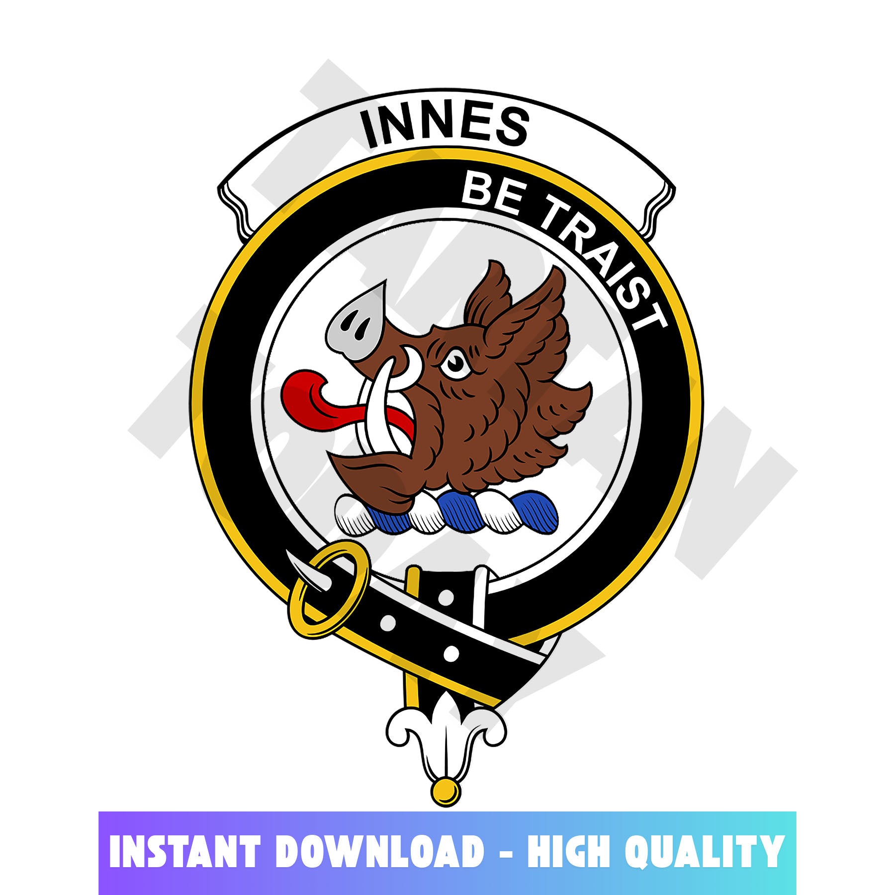 Clan Innes Tartan Crest, Badges, Heraldry, Clans, Family Scotland PNG, Digital ClipArt High Quality XI34 Innes Tartan Tartan Today