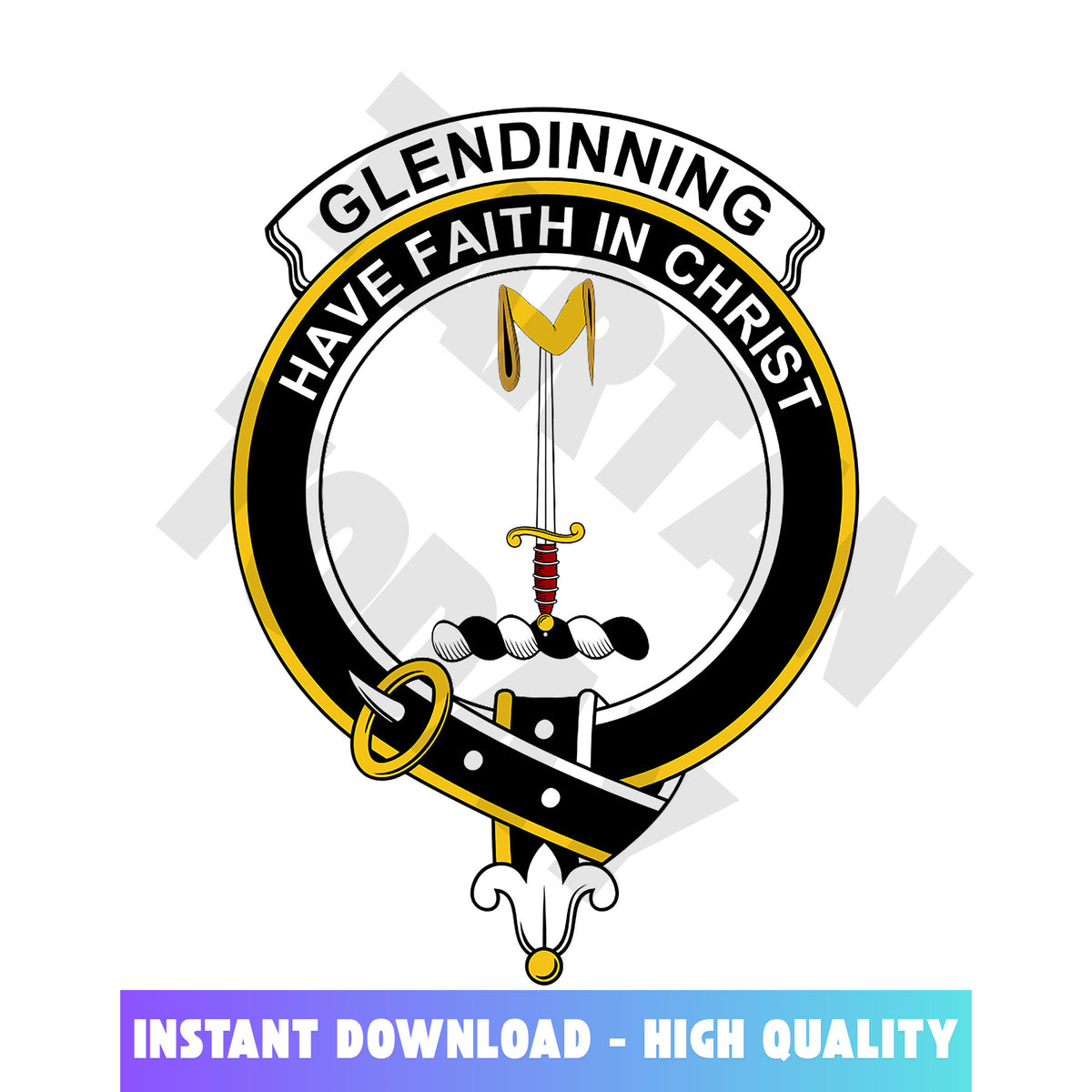 Clan Glendinning Tartan Crest, Badges, Heraldry, Clans, Family Scotland PNG, Digital ClipArt High Quality GR66 Glendinning Tartan Tartan Today