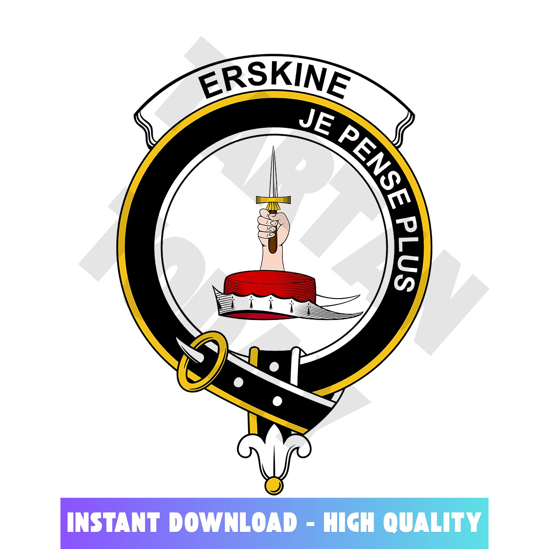 Clan Erskine Tartan Crest, Badges, Heraldry, Clans, Family Scotland PNG, Digital ClipArt High Quality RP83 Erskine Tartan Tartan Today