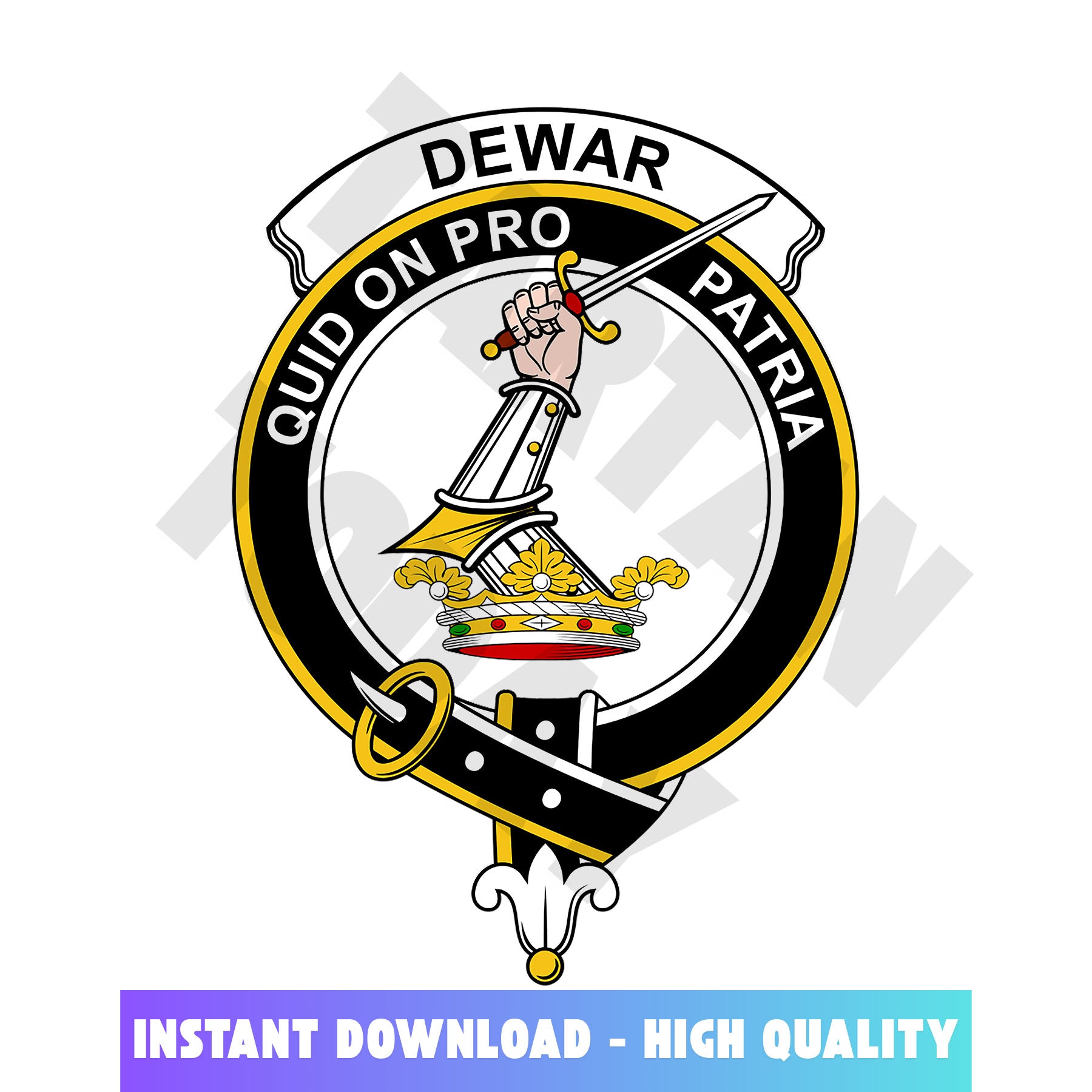 Clan Dewar Tartan Crest, Badges, Heraldry, Clans, Family Scotland PNG, Digital ClipArt High Quality YZ58 Dewar Tartan Tartan Today