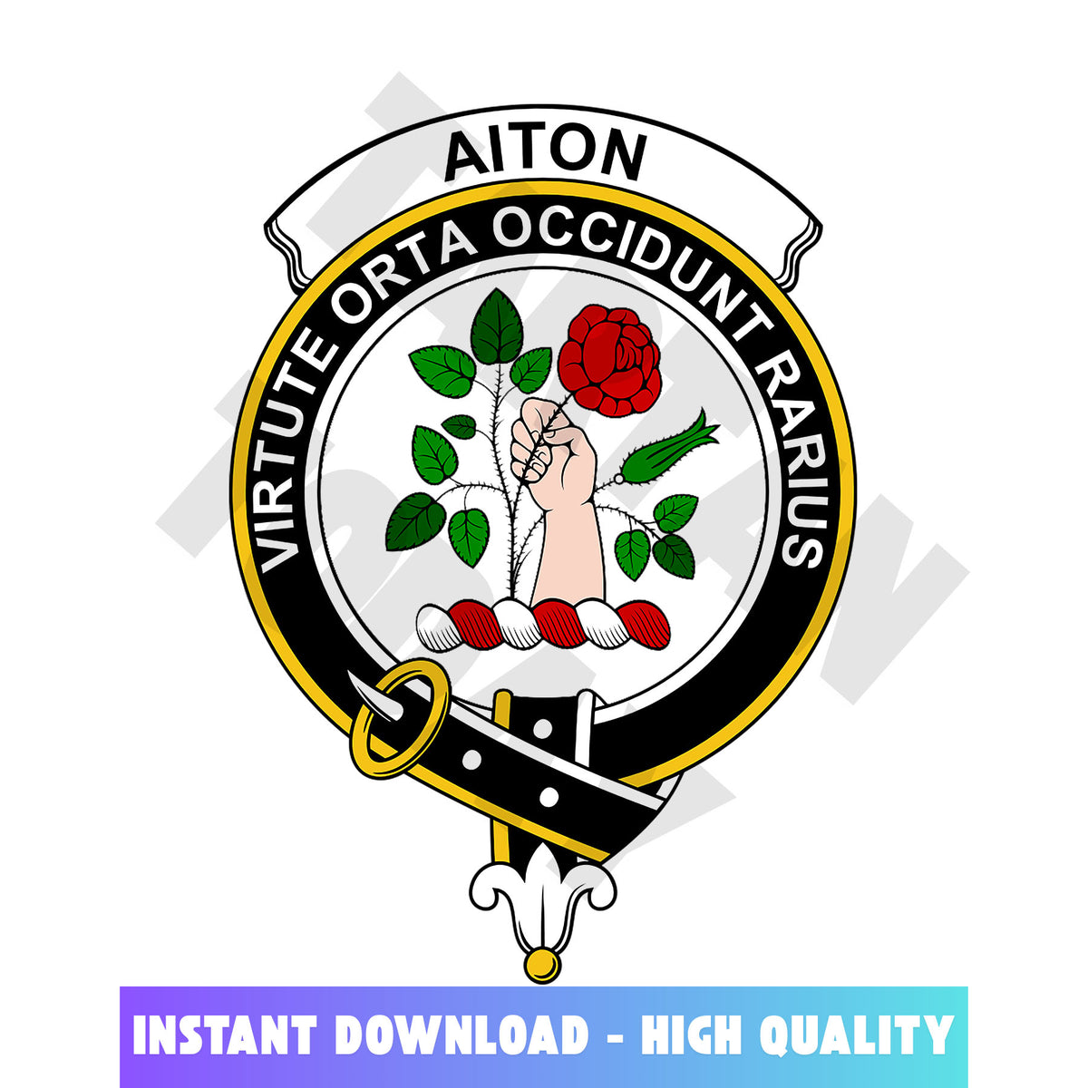 Clan Aiton Tartan Crest, Badges, Heraldry, Clans, Family Scotland PNG, Digital ClipArt High Quality ZS57 Aiton Tartan Tartan Today