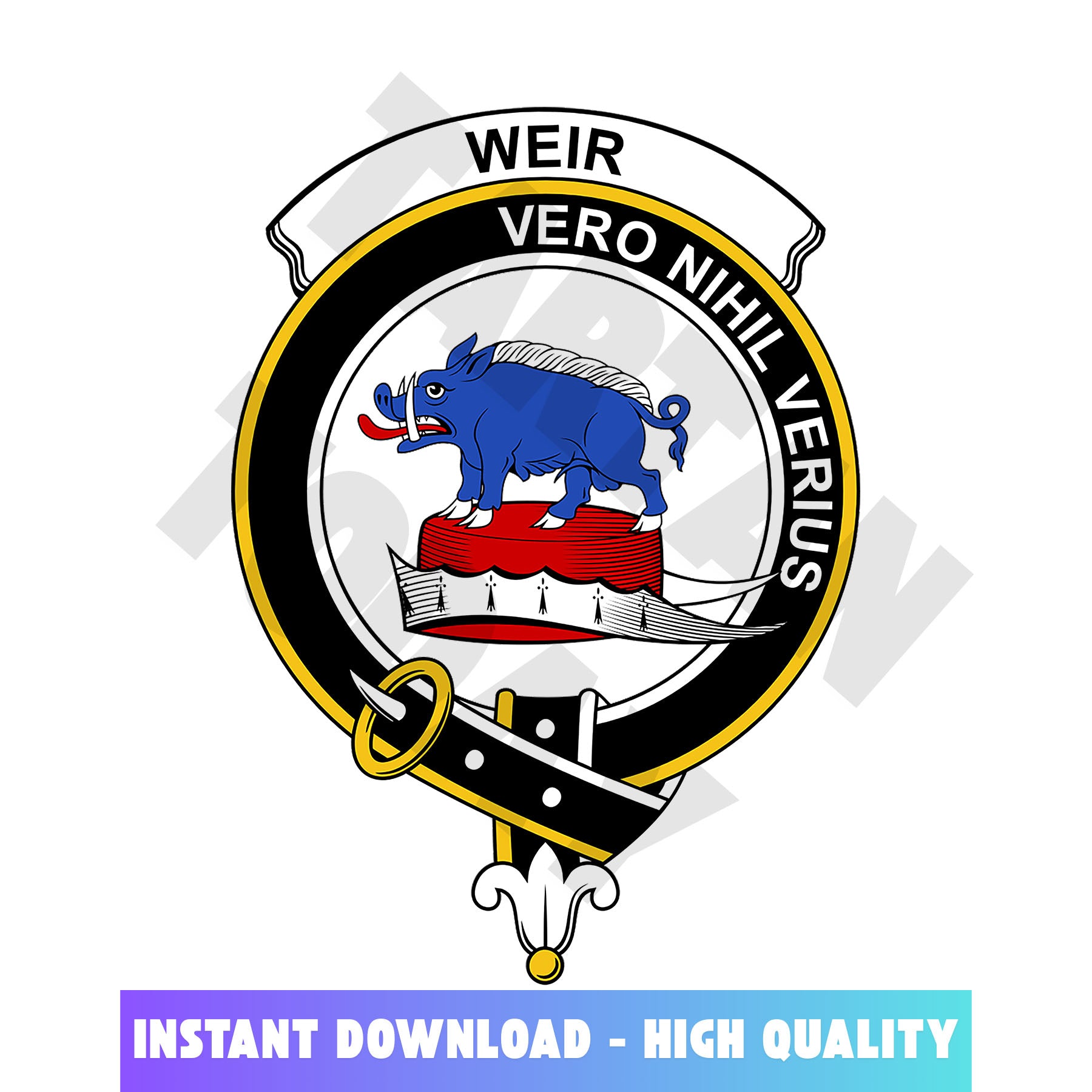 Clan Weir Tartan Crest, Badges, Heraldry, Clans, Family Scotland PNG, Digital ClipArt High Quality XG47 Weir Tartan Tartan Today