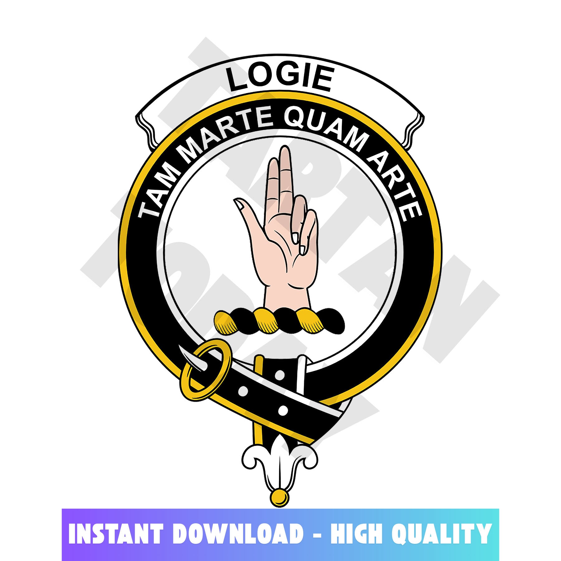 Clan Logie Tartan Crest, Badges, Heraldry, Clans, Family Scotland PNG, Digital ClipArt High Quality OT29 Logie Tartan Tartan Today