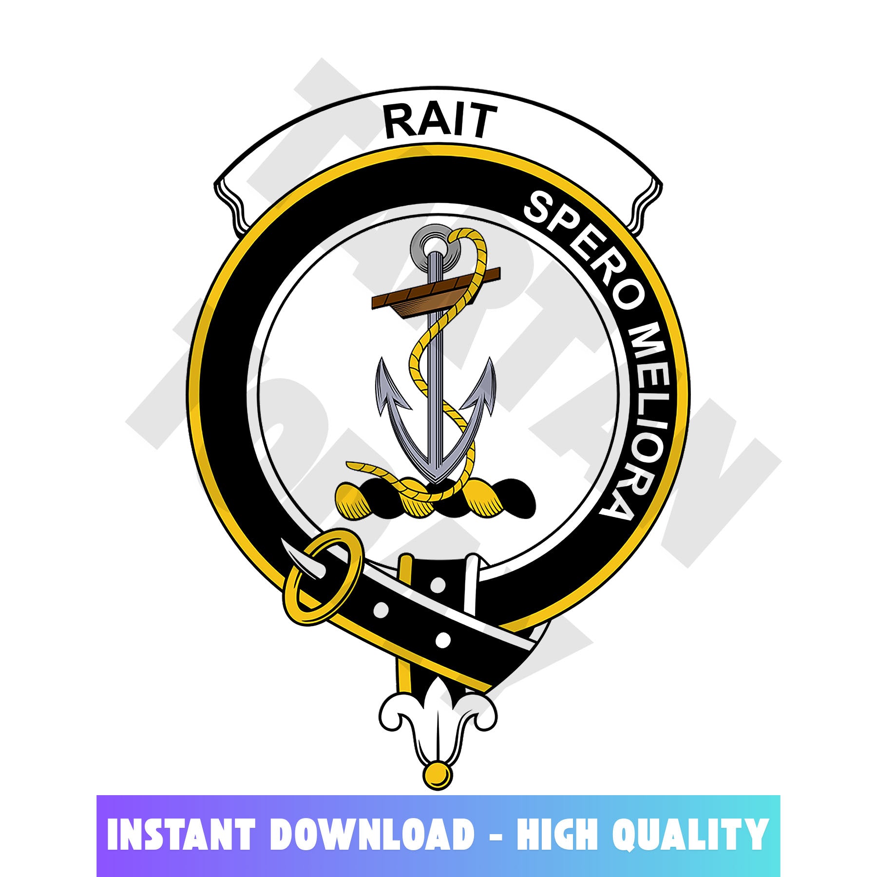 Clan Rait Tartan Crest, Badges, Heraldry, Clans, Family Scotland PNG, Digital ClipArt High Quality TL50 Rait Tartan Tartan Today