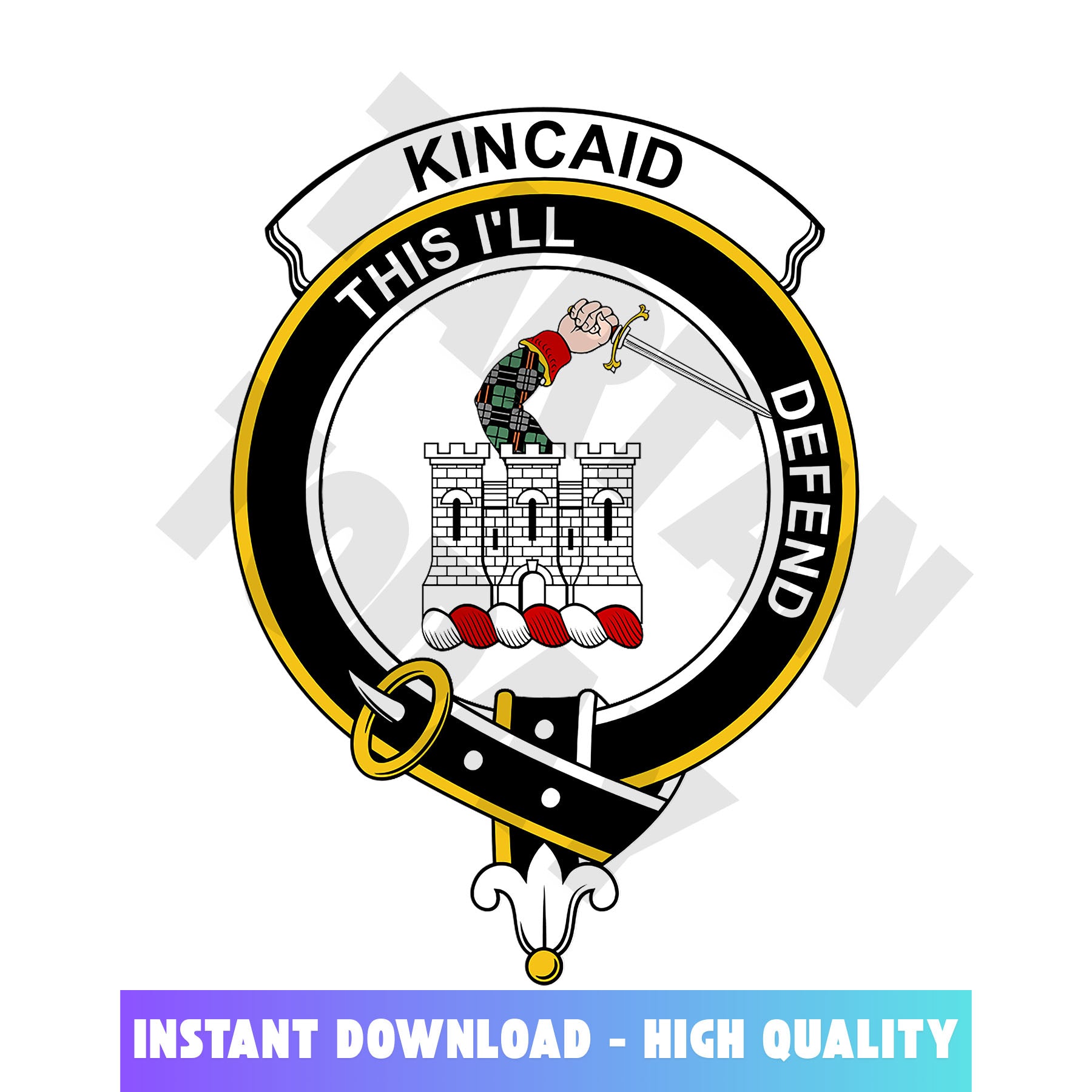 Clan Kincaid Tartan Crest, Badges, Heraldry, Clans, Family Scotland PNG, Digital ClipArt High Quality LZ24 Kincaid Tartan Tartan Today