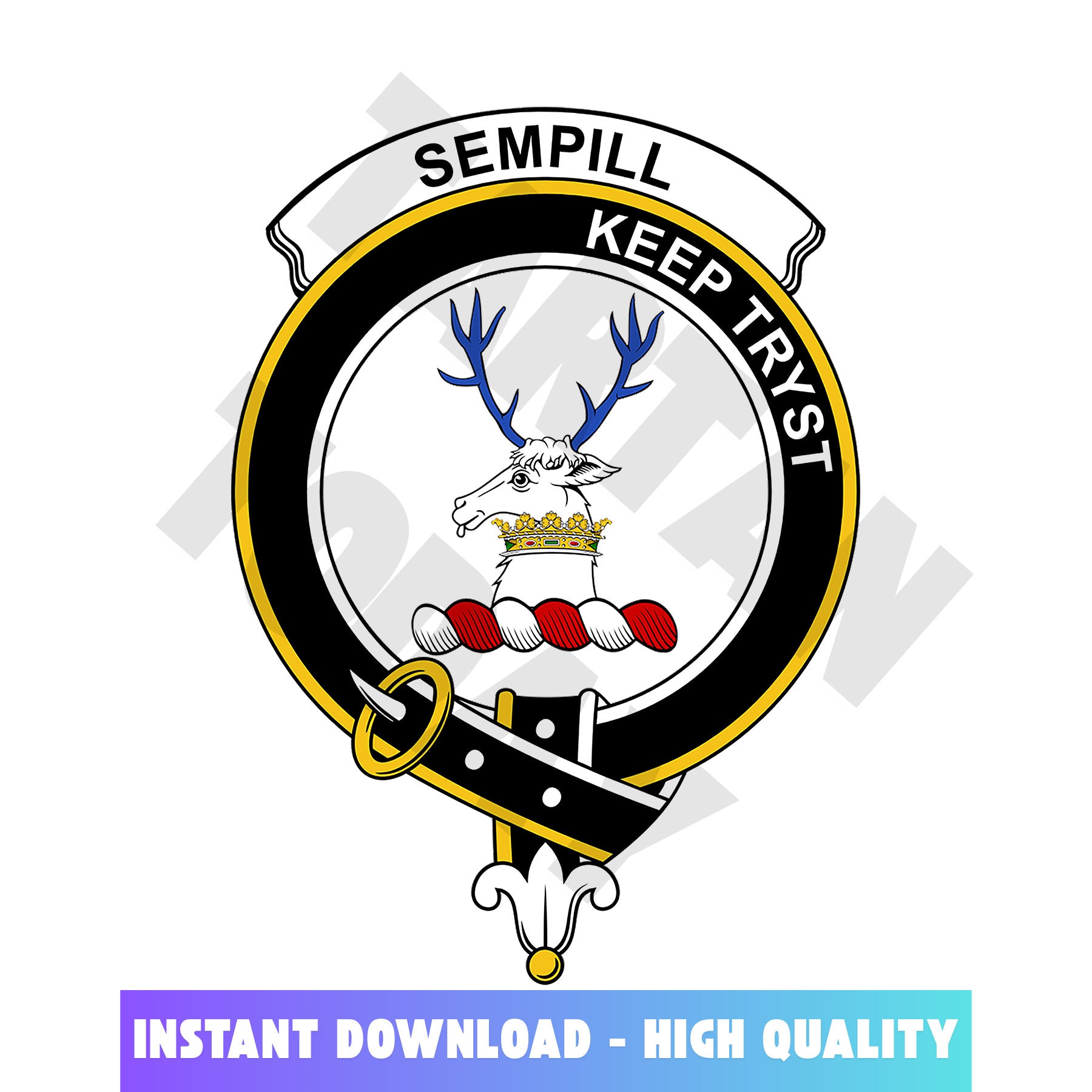 Clan Sempill (or Semple) Tartan Crest, Badges, Heraldry, Clans, Family Scotland PNG, Digital ClipArt High Quality ZG55 Sempill (or Semple) Tartan Tartan Today