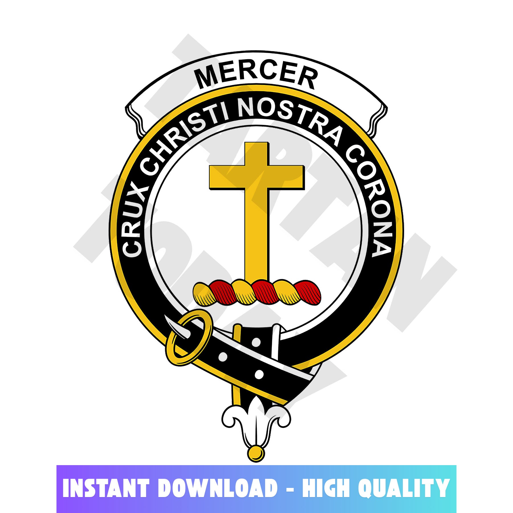 Clan Mercer Tartan Crest, Badges, Heraldry, Clans, Family Scotland PNG, Digital ClipArt High Quality TZ66 Mercer Tartan Tartan Today