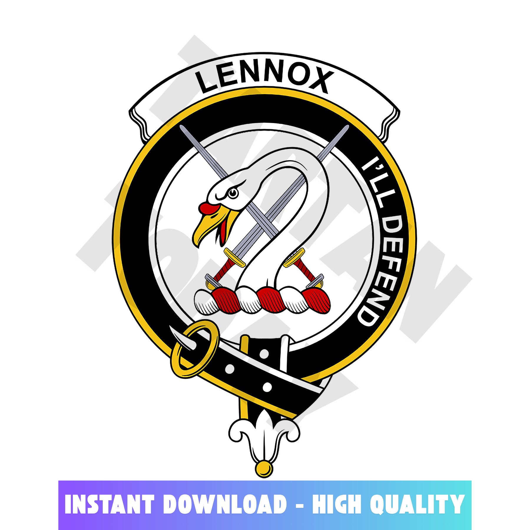 Clan Lennox Tartan Crest, Badges, Heraldry, Clans, Family Scotland PNG, Digital ClipArt High Quality DL62 Lennox Tartan Tartan Today