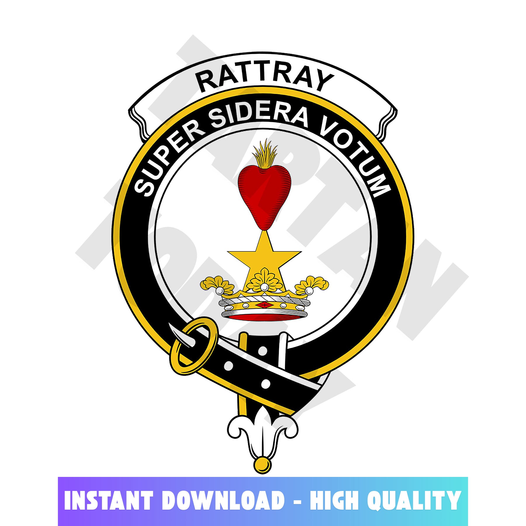 Clan Rattray Tartan Crest, Badges, Heraldry, Clans, Family Scotland PNG, Digital ClipArt High Quality RI28 Rattray Tartan Tartan Today