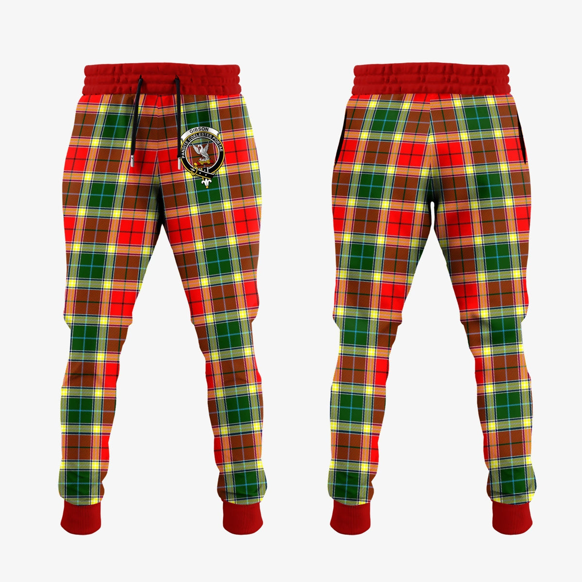 Clan Gibsone (Gibson - Gibbs) Tartan Crest Jogger Sweatpants QR91 Clan Gibbs Tartan Today   