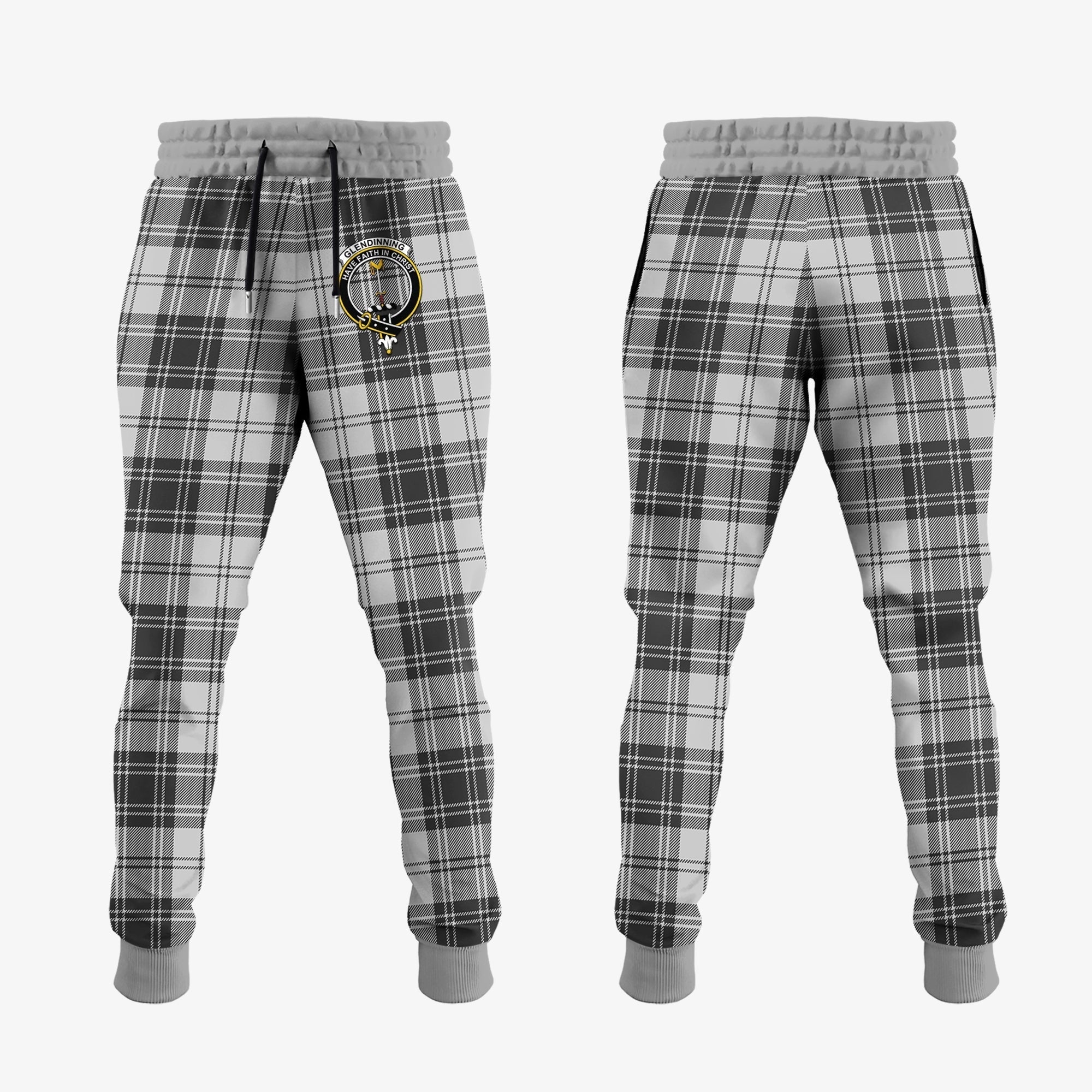 Clan Glendinning Tartan Crest Jogger Sweatpants EL44 Clan Glen Tartan Today   