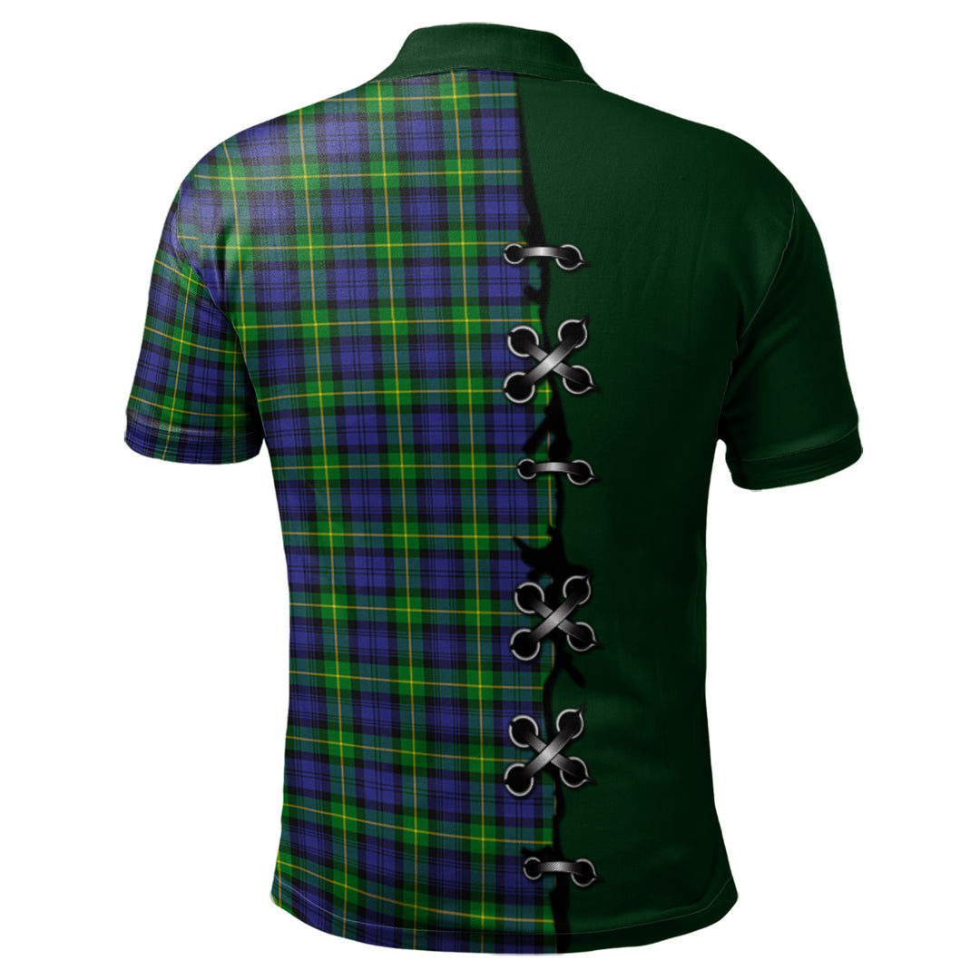 Clan Gordon Modern Tartan Polo Shirt - Lion Rampant And Celtic Thistle Style WN43 Gordon Modern Tartan Tartan Polo   