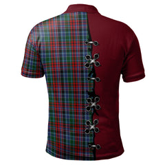 Clan Gordon Red Tartan Polo Shirt - Lion Rampant And Celtic Thistle Style XZ69 Gordon Red Tartan Tartan Polo   