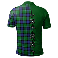 Clan Graham of Menteith Modern Tartan Polo Shirt - Lion Rampant And Celtic Thistle Style PS56 Graham of Menteith Modern Tartan Tartan Polo   