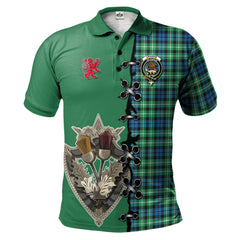 Clan Graham of Montrose Ancient Tartan Polo Shirt - Lion Rampant And Celtic Thistle Style TG58 Graham of Montrose Ancient Tartan Tartan Polo   