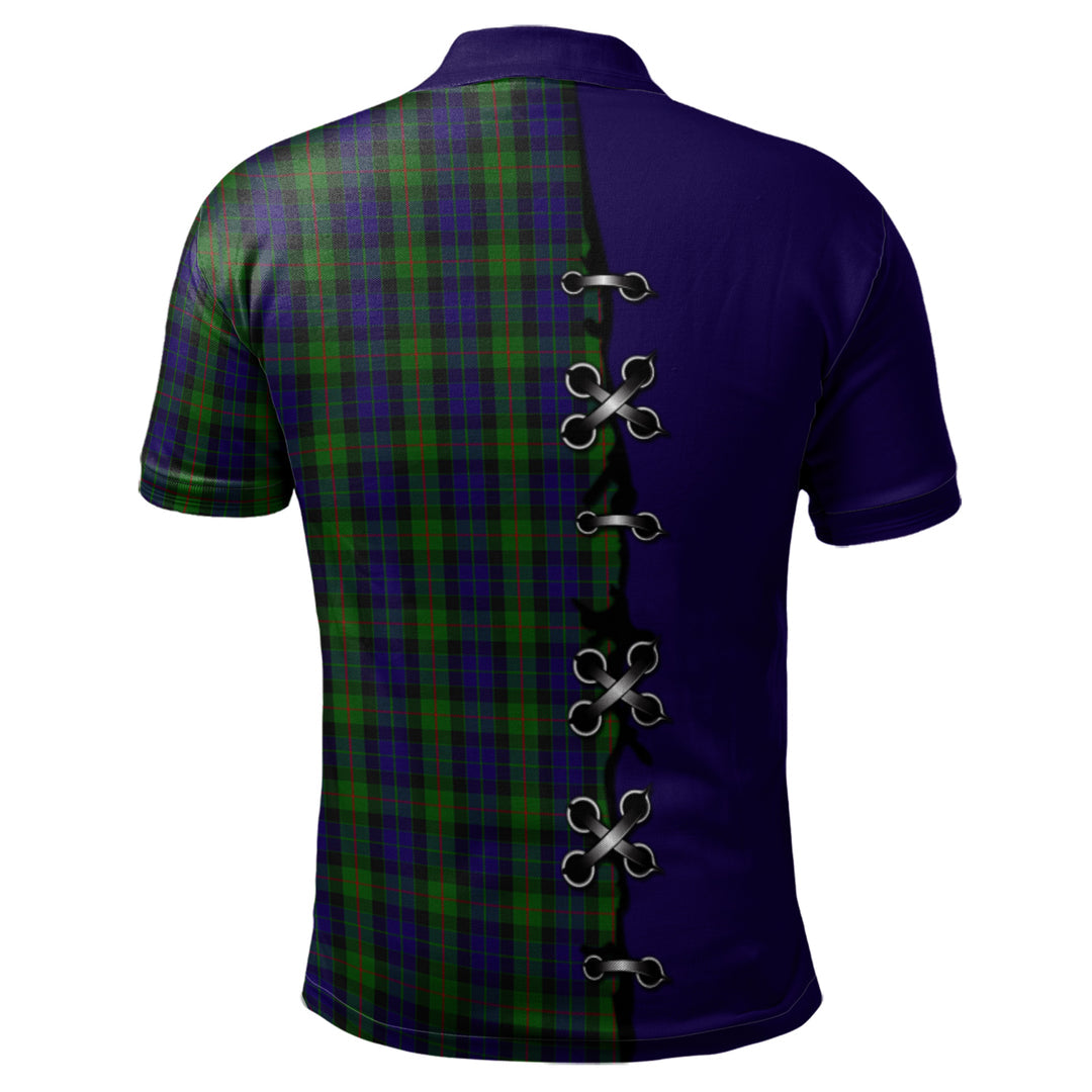 Clan Gunn Tartan Polo Shirt - Lion Rampant And Celtic Thistle Style EN13 Gunn Tartan Tartan Polo   