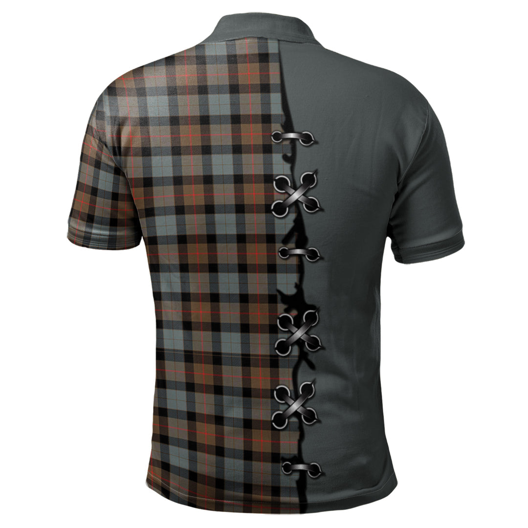 Clan Gunn Weathered Tartan Polo Shirt - Lion Rampant And Celtic Thistle Style LY59 Gunn Weathered Tartan Tartan Polo   