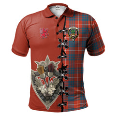 Clan Hamilton Ancient Tartan Polo Shirt - Lion Rampant And Celtic Thistle Style QJ67 Hamilton Ancient Tartan Tartan Polo   