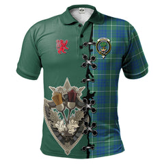 Clan Hamilton Hunting Ancient Tartan Polo Shirt - Lion Rampant And Celtic Thistle Style QP17 Hamilton Hunting Ancient Tartan Tartan Polo   