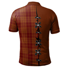 Clan Hamilton Red Tartan Polo Shirt - Lion Rampant And Celtic Thistle Style IU94 Hamilton Red Tartan Tartan Polo   