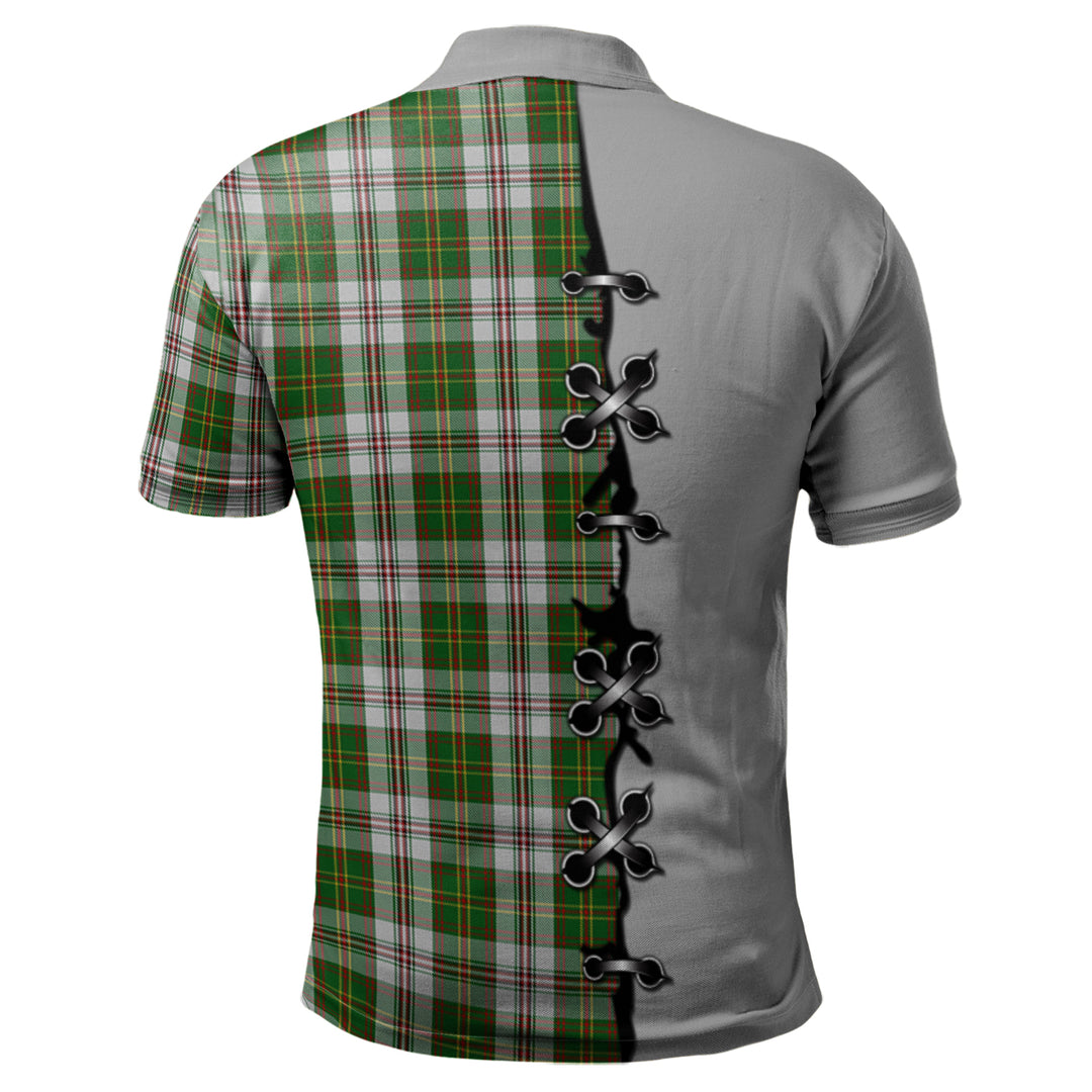 Clan Hay White Dress Tartan Polo Shirt - Lion Rampant And Celtic Thistle Style MX48 Hay White Dress Tartan Tartan Polo   