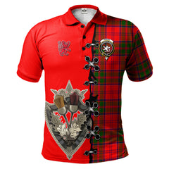 Clan Heron Tartan Polo Shirt - Lion Rampant And Celtic Thistle Style XR76 Heron Tartan Tartan Polo   