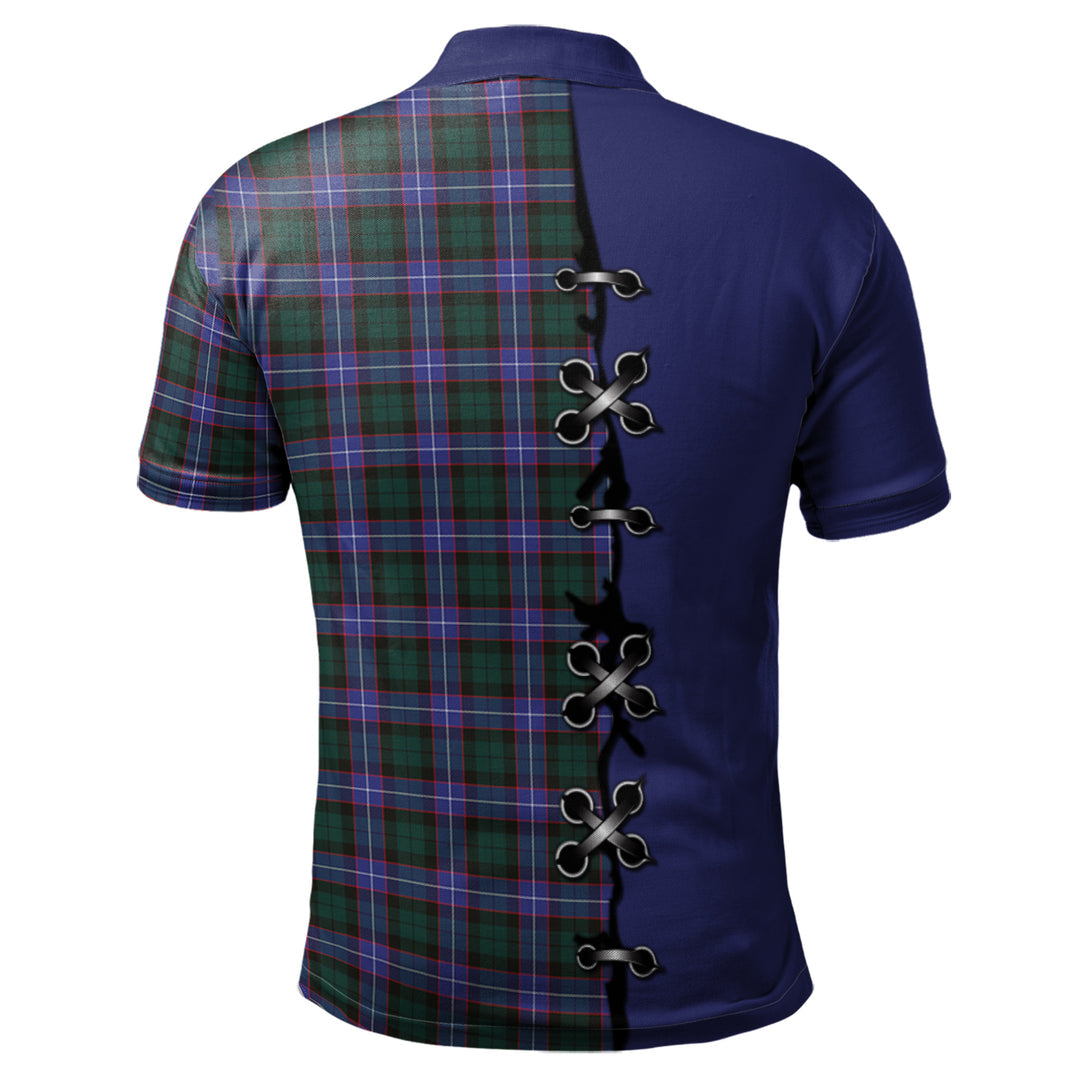 Clan Hunter Modern Tartan Polo Shirt - Lion Rampant And Celtic Thistle Style HQ64 Hunter Modern Tartan Tartan Polo   